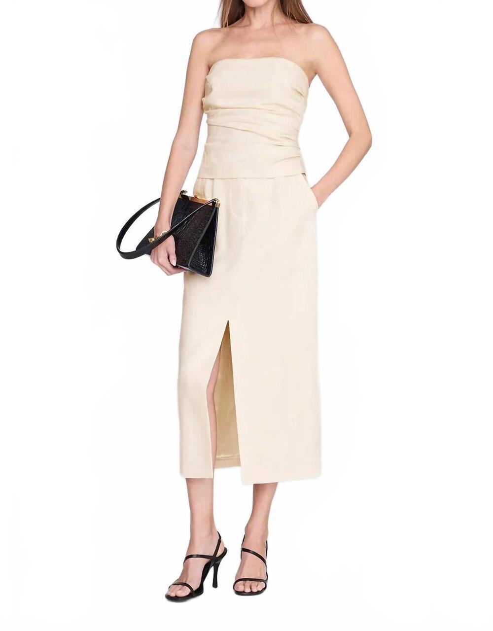NEW ANINE BING women's meredith skirt in cream